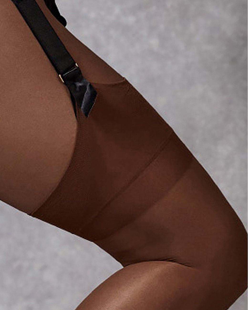 Bluebella Black Plain Leg/Plain Top Stockings Berry