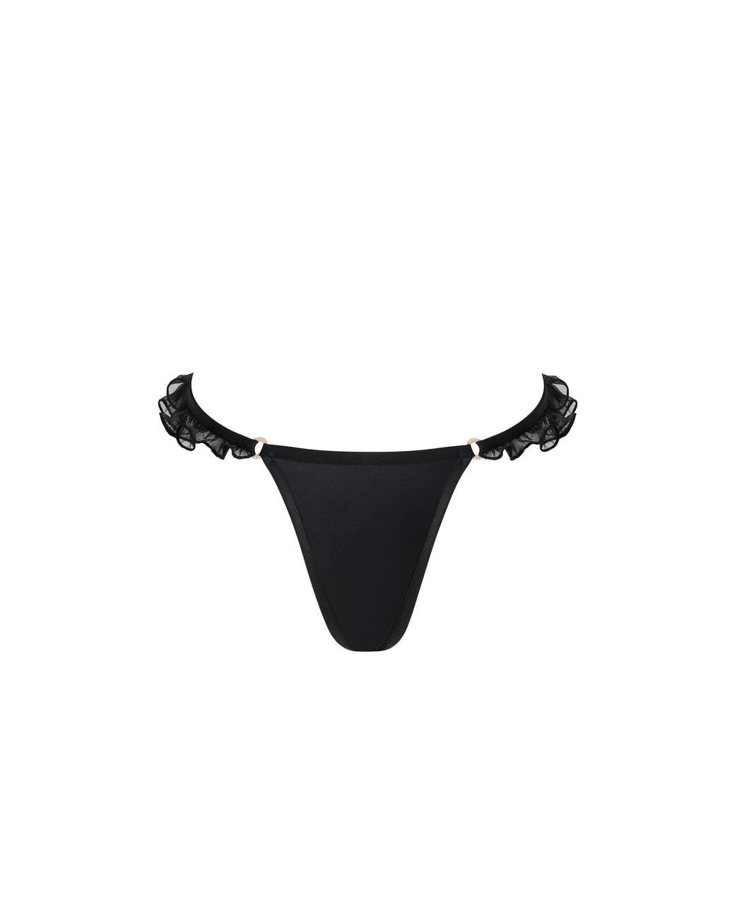 Bluebella Black Venus Satin Thong