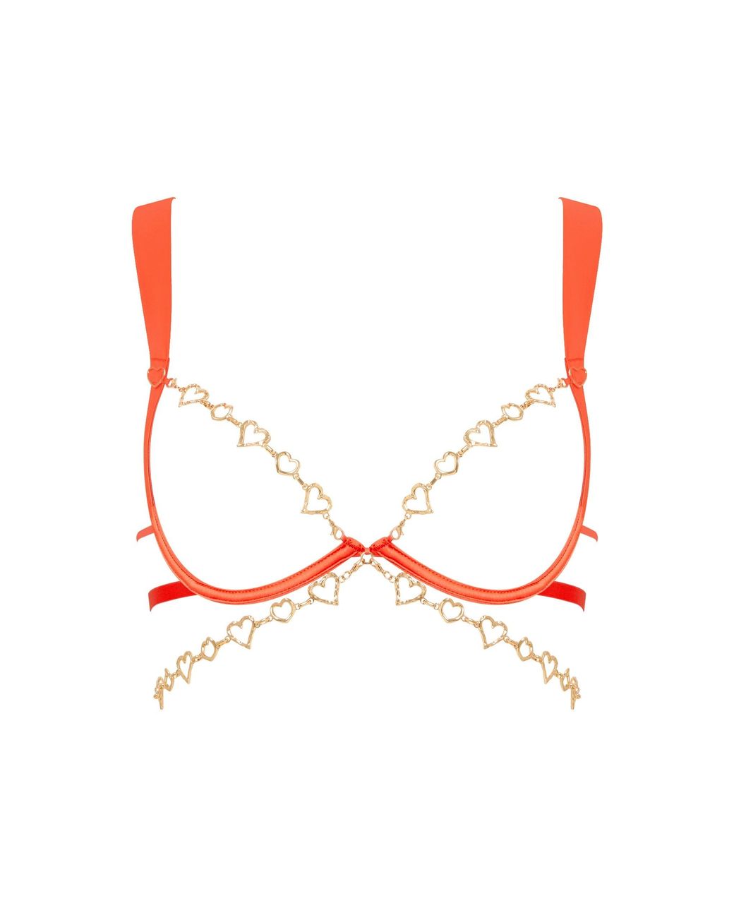 Bluebella White Phoenix Open Chain Bra Coral