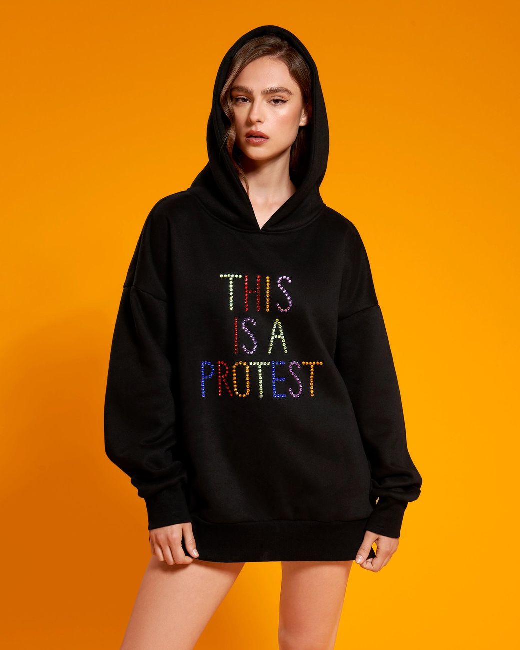 Bluebella Black Bb X Ashish This Is A Protest Hoodie