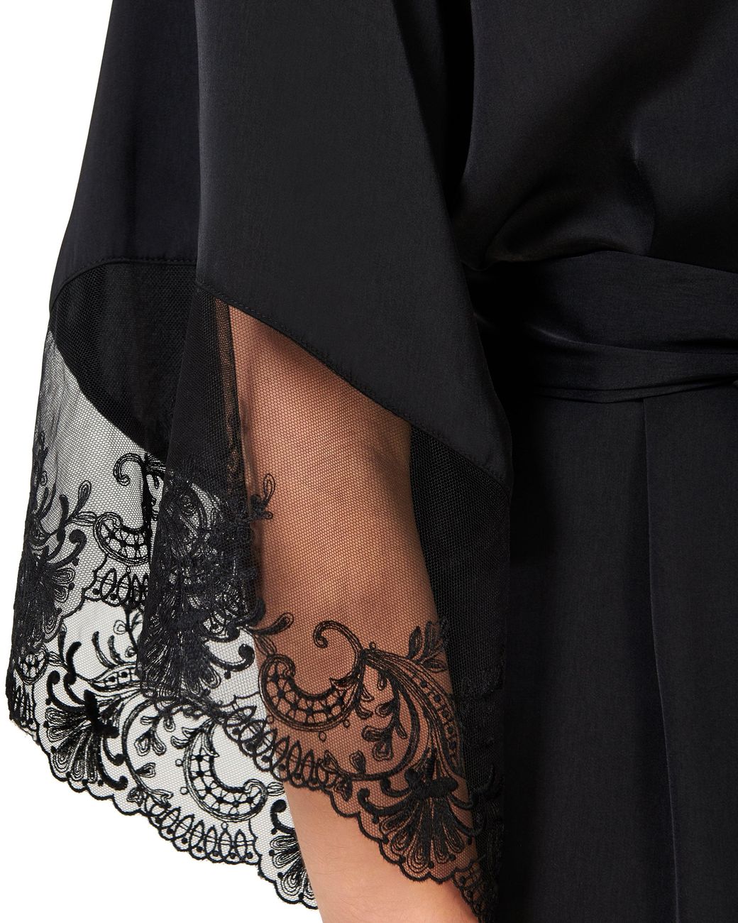 Bluebella Black Marseille Luxury Satin Kimono