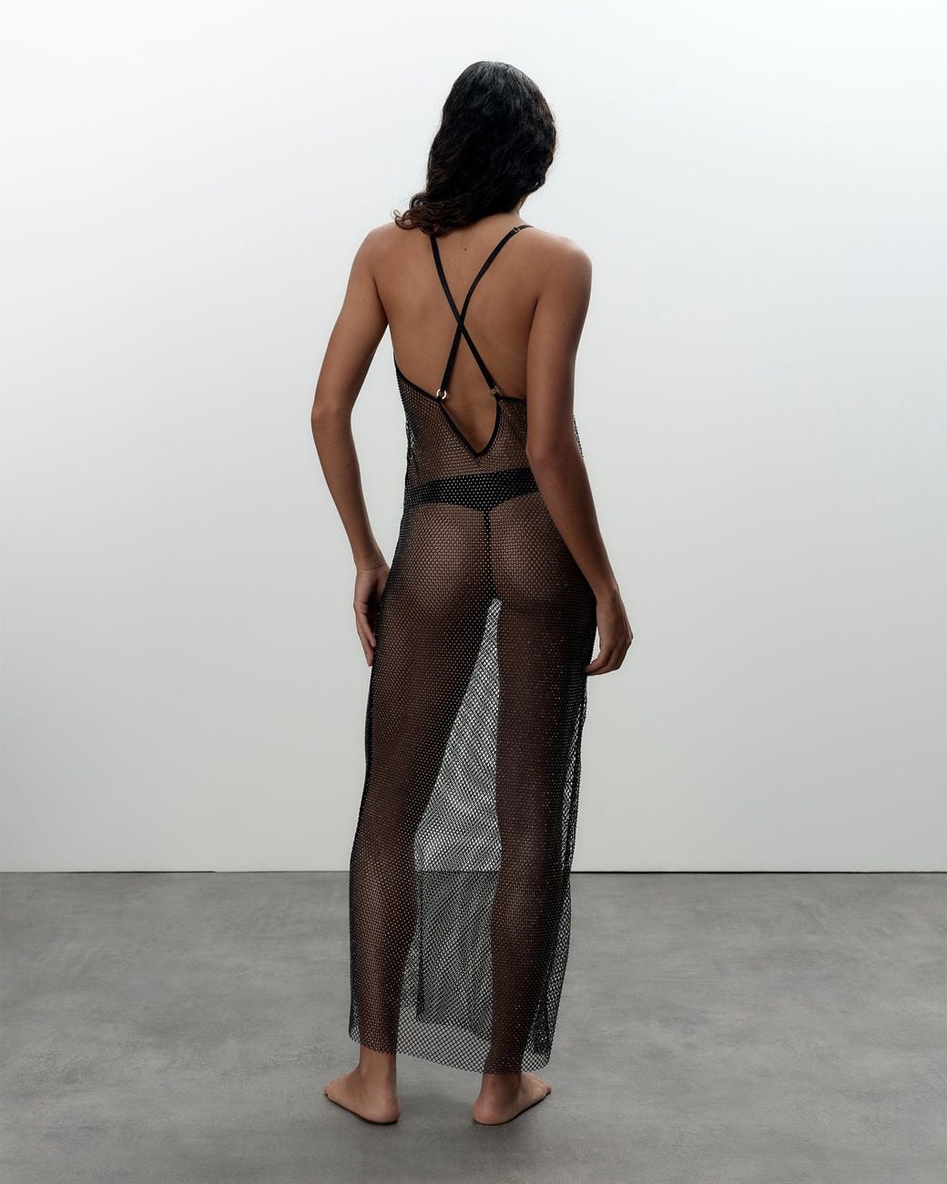 Bluebella Black Noor Sheer Mesh Chemise