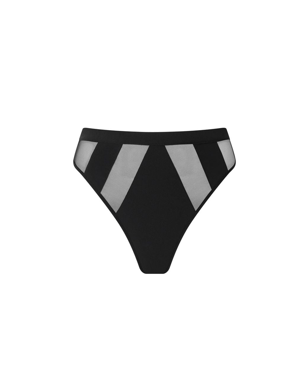 Bluebella Black Orla High Waisted Mesh Thong
