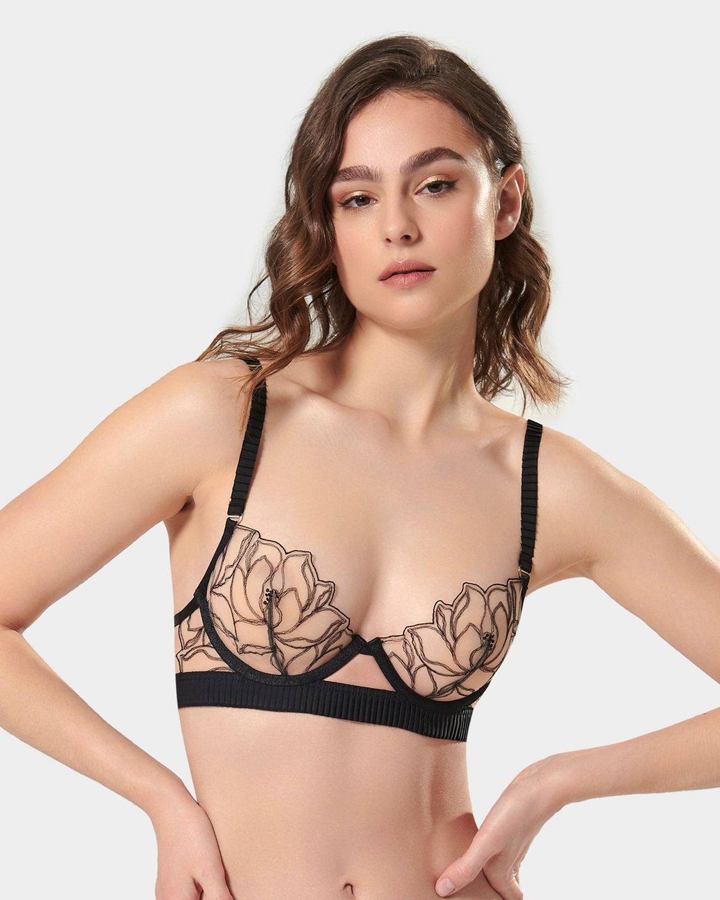 Bluebella White Maia Embroidered Sheer Bra