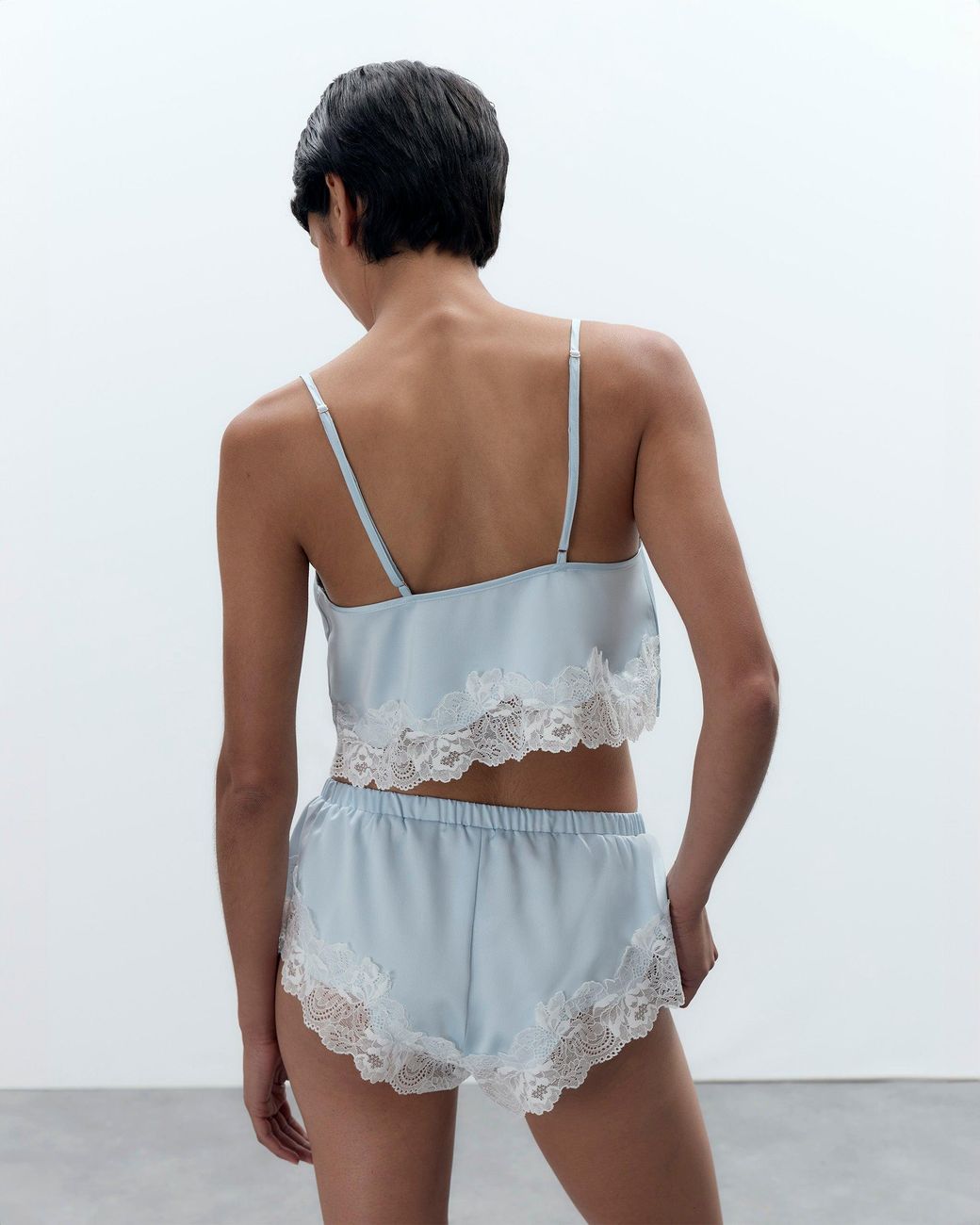 Bluebella Blue Isabella Luxury Satin Cami And Short Set Ice Water