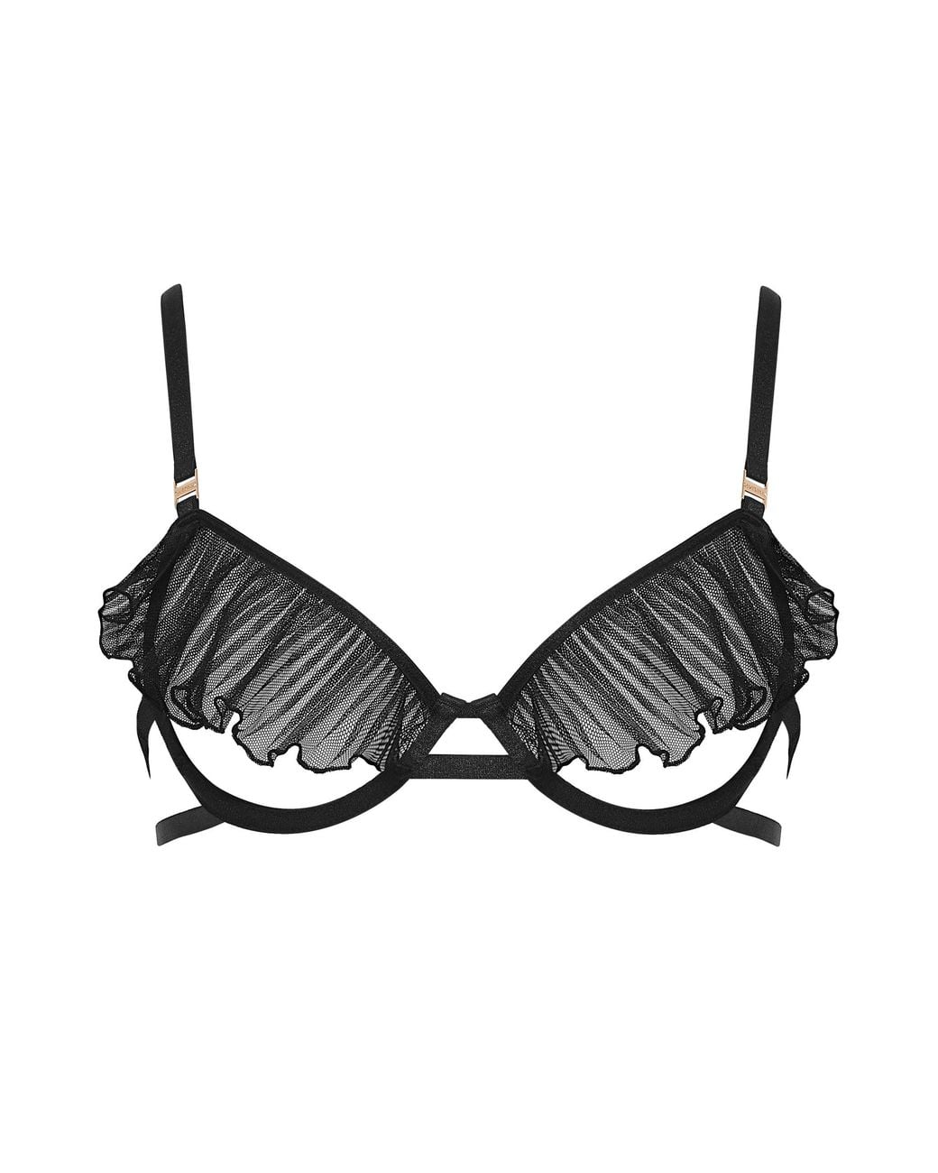 Bluebella Black Matisse Sheer Open Bra