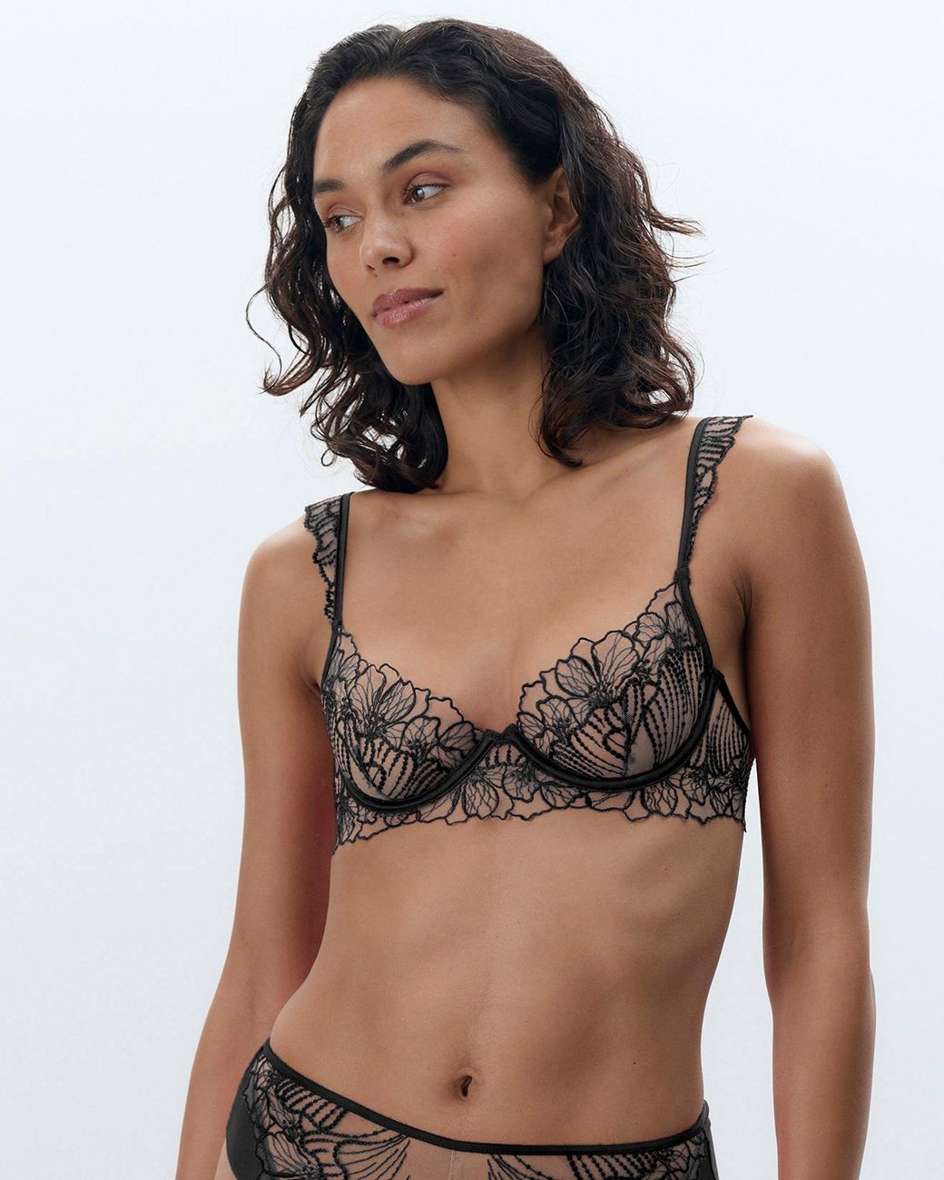 Bluebella Black Amarosa Floral Embroidered Bra