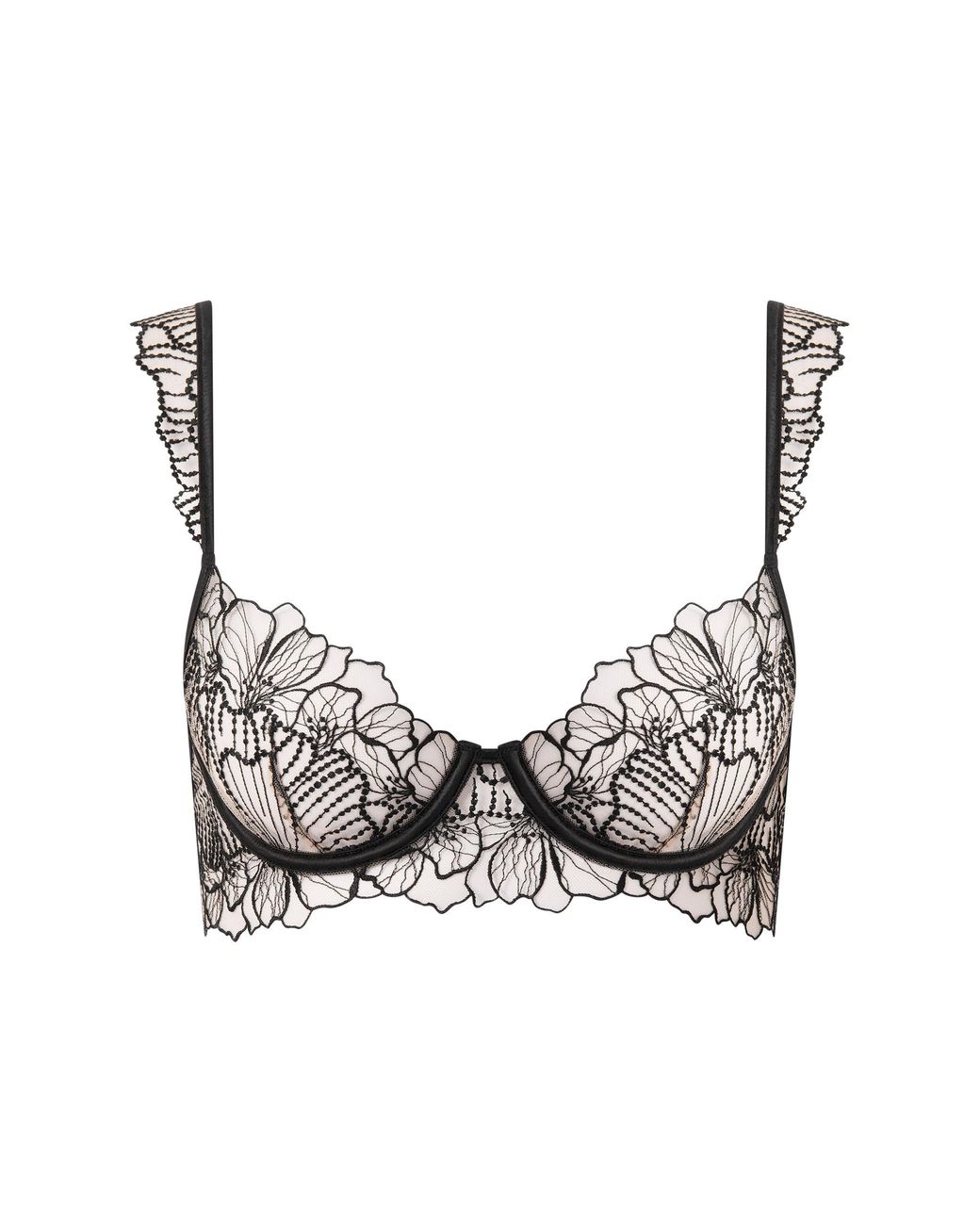 Bluebella Black Amarosa Floral Embroidered Bra
