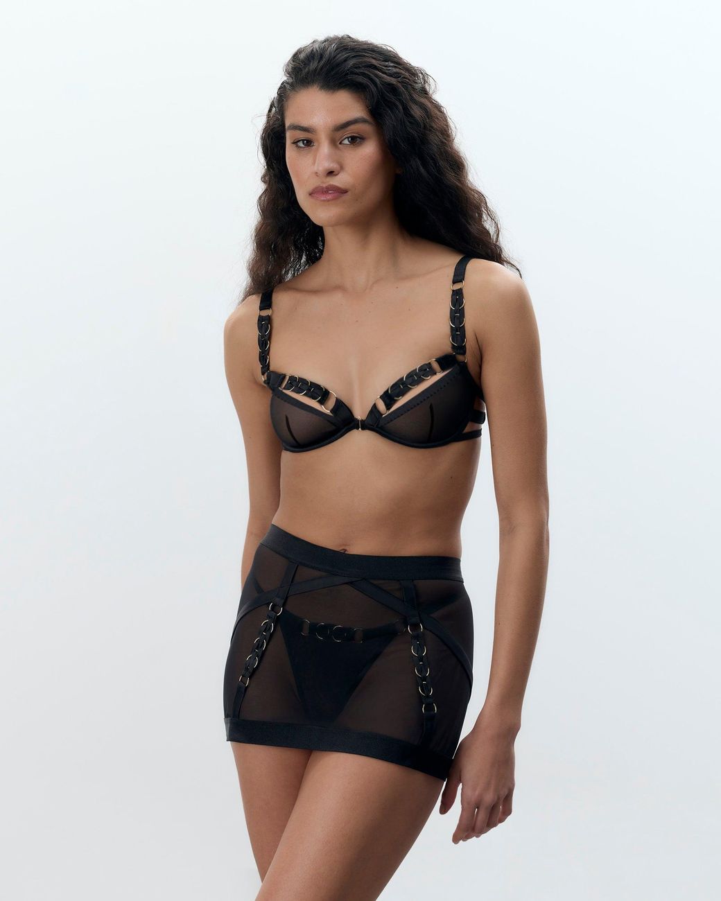 Bluebella Gray Suri Mesh Open-Back Skirt