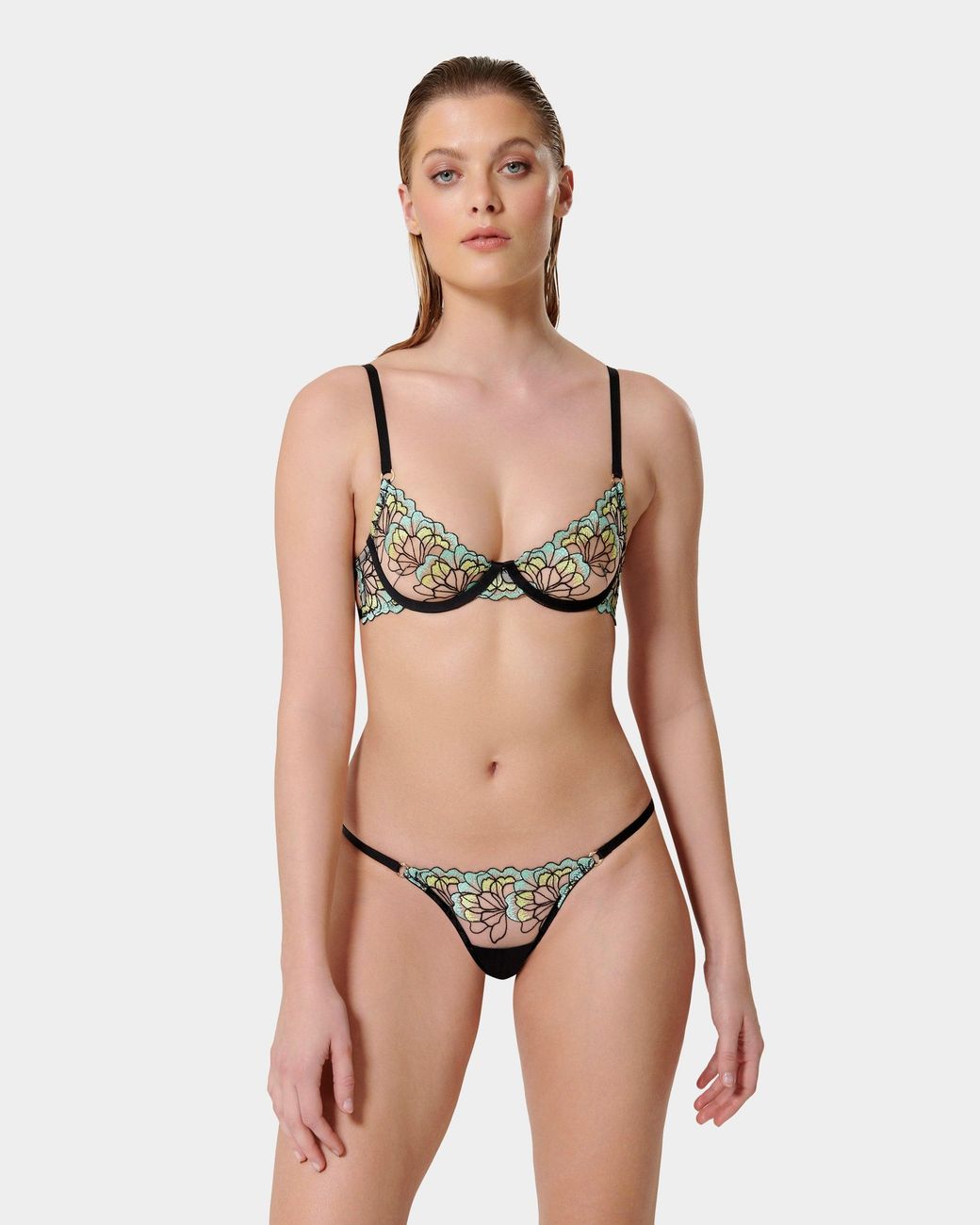 Bluebella Metallic Serena Brief Mint/Lemon