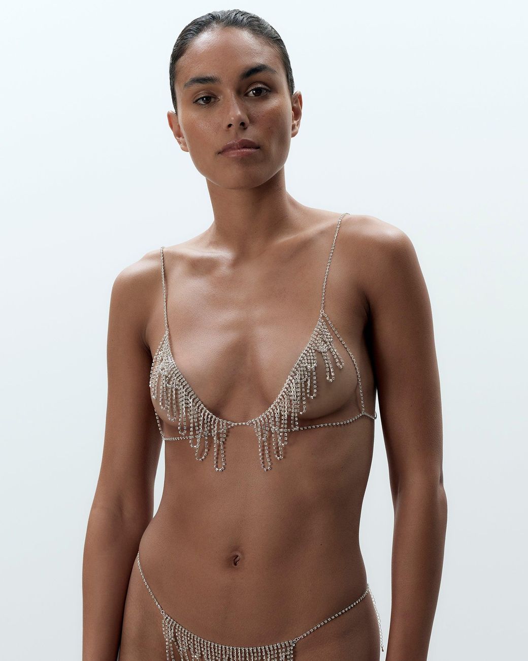 Bluebella White Estelle Open Diamante Bra