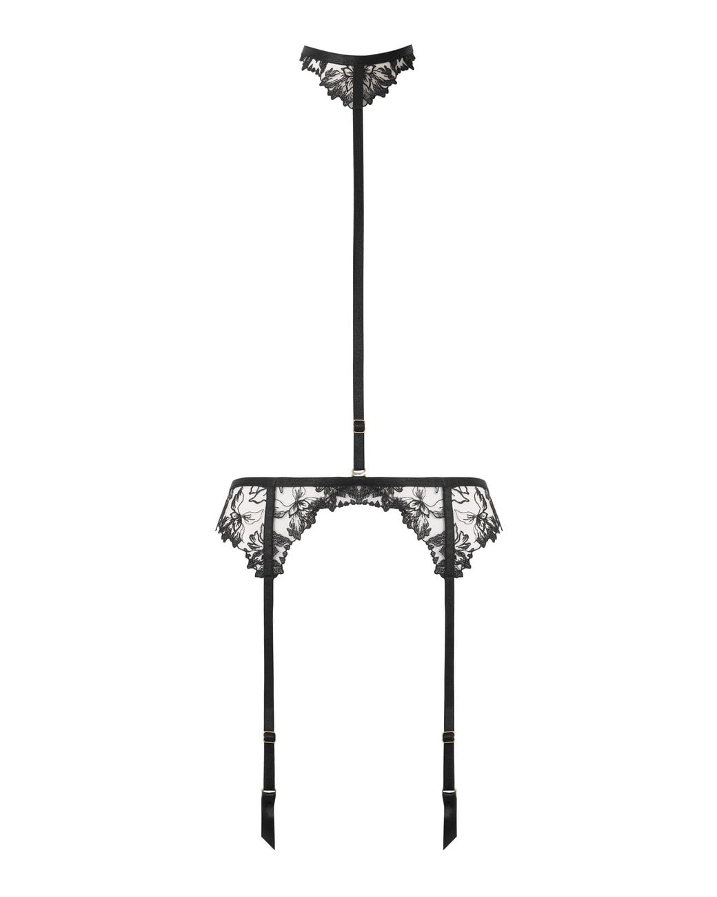 Bluebella White Samara Suspender Harness With Detachable Collar
