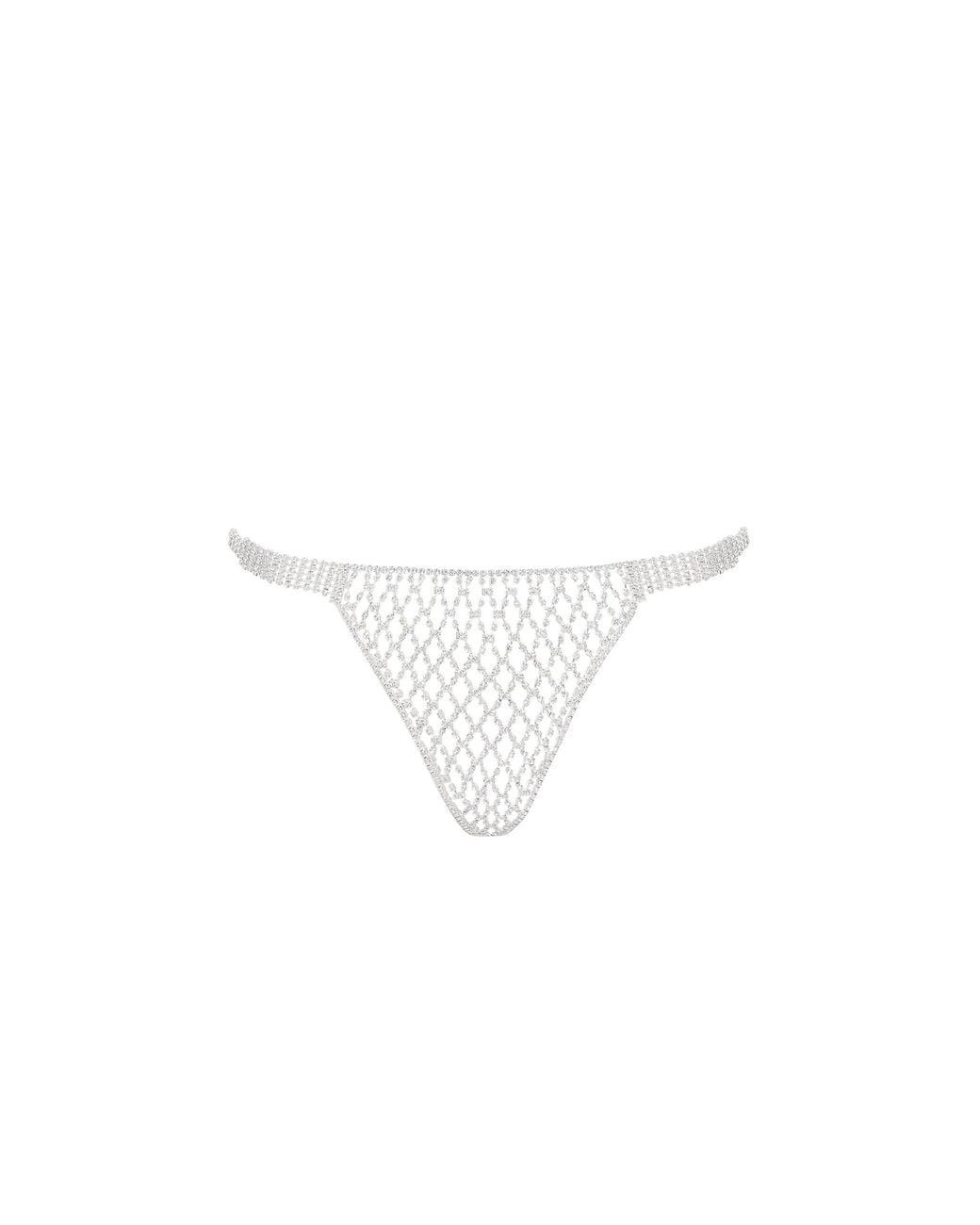 Bluebella White Elsa Diamond Lattice Thong