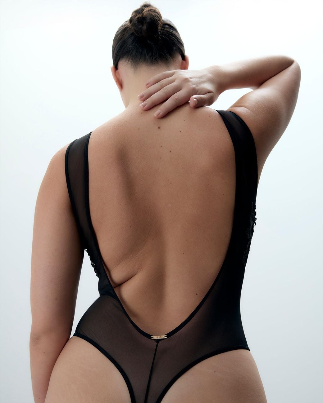 Bluebella Black Bluebella Etienne Embroidered Sheer Bodysuit