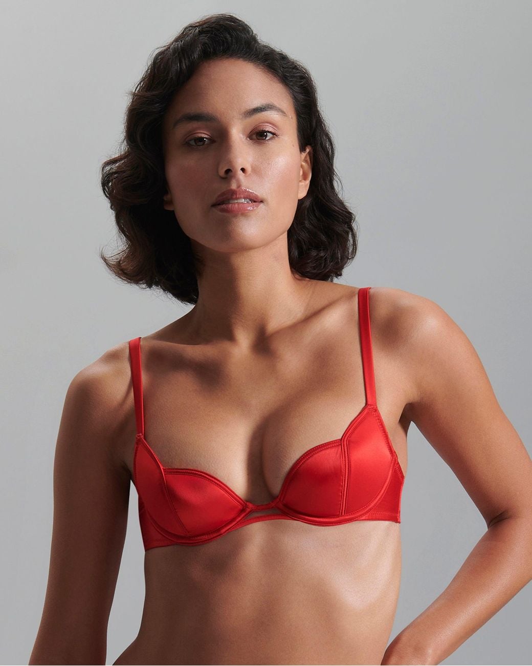 Bluebella Red Cara Satin Bra