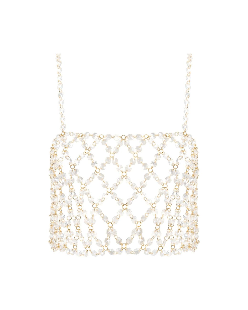 Bluebella White Crystal Cami Crop Top Clear
