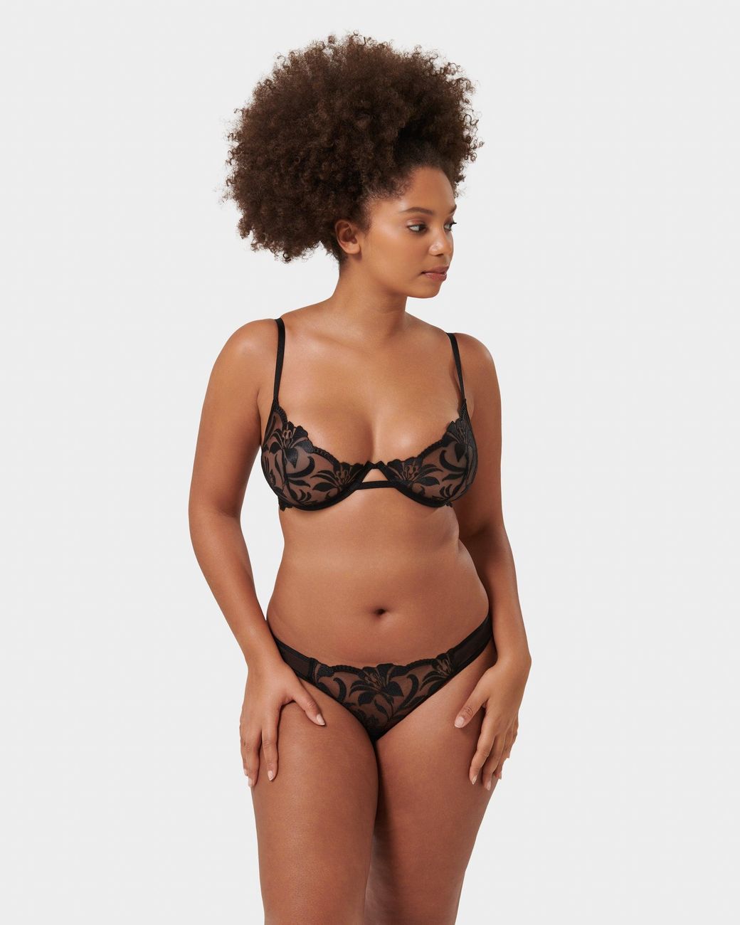 Bluebella Black Leonora Floral Embroidered Bra