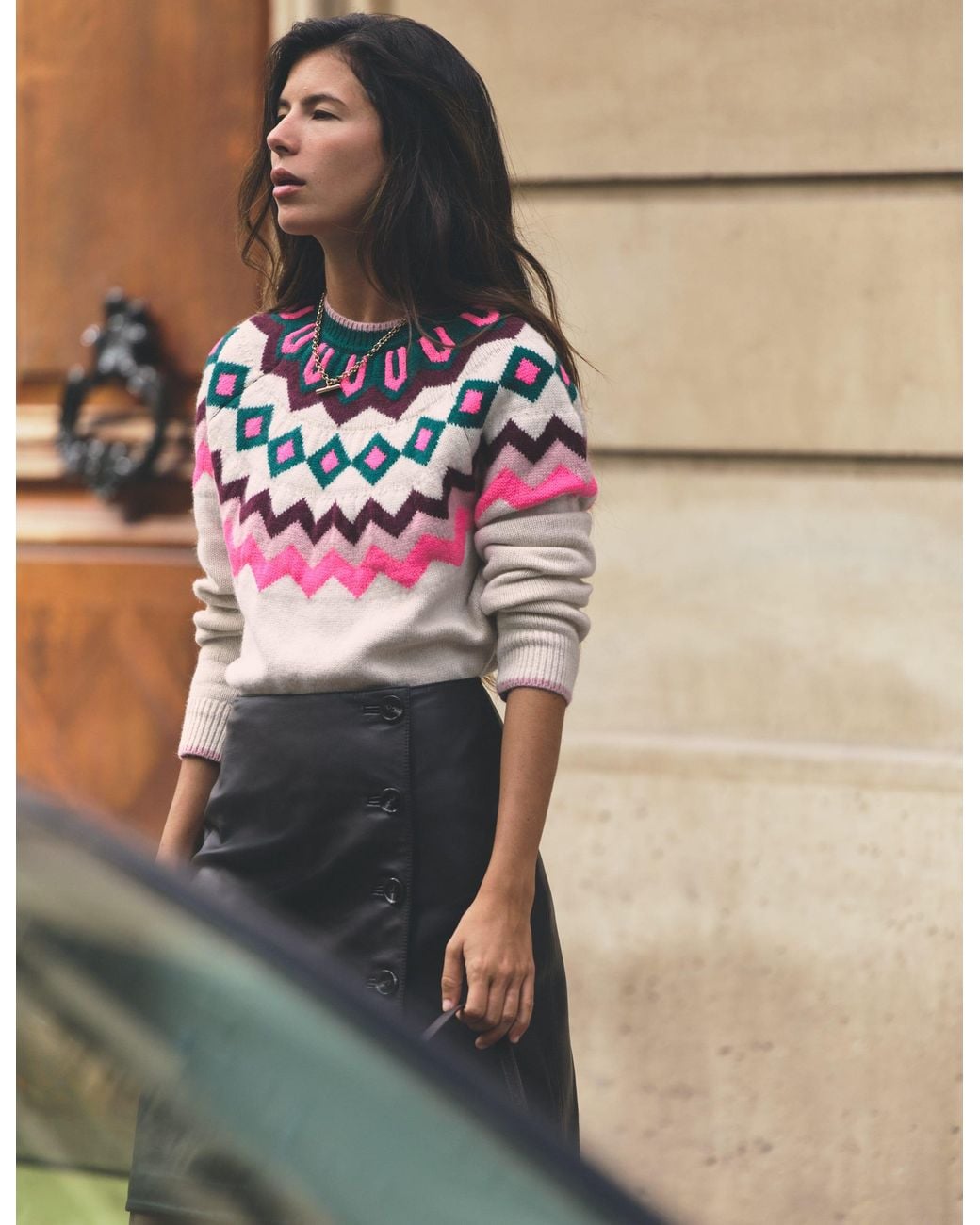 Boden Natural Mae Fair Isle Knitted Jumper