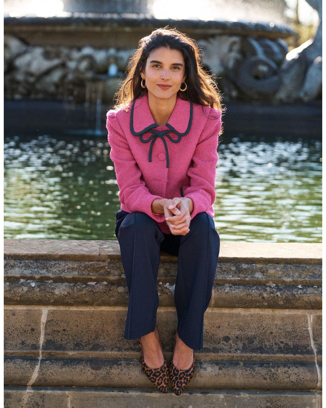 Boden Pink Branscombe Bow Jacket
