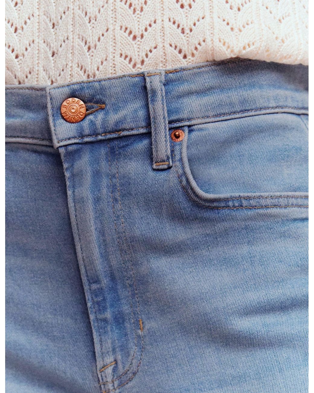 Boden Blue High Rise Wide Leg Jeans