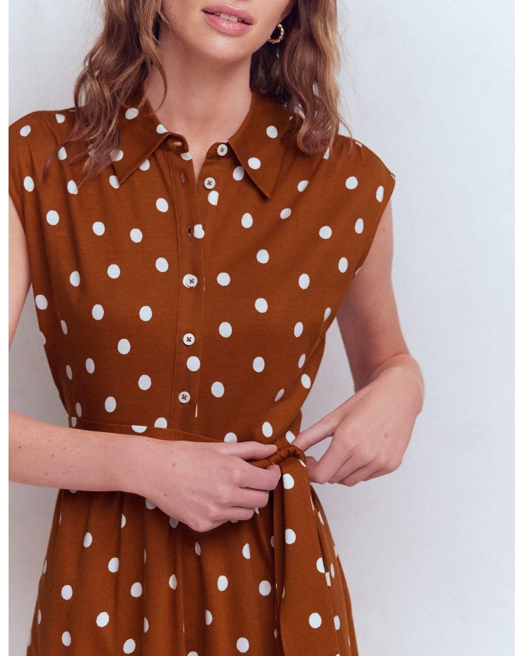 Boden White Honor Short Jersey Shirt Dress