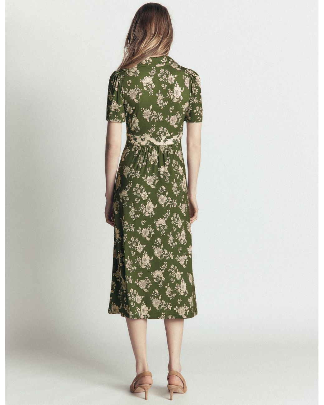 Boden Green Heidi Jersey Midi Tea Dress