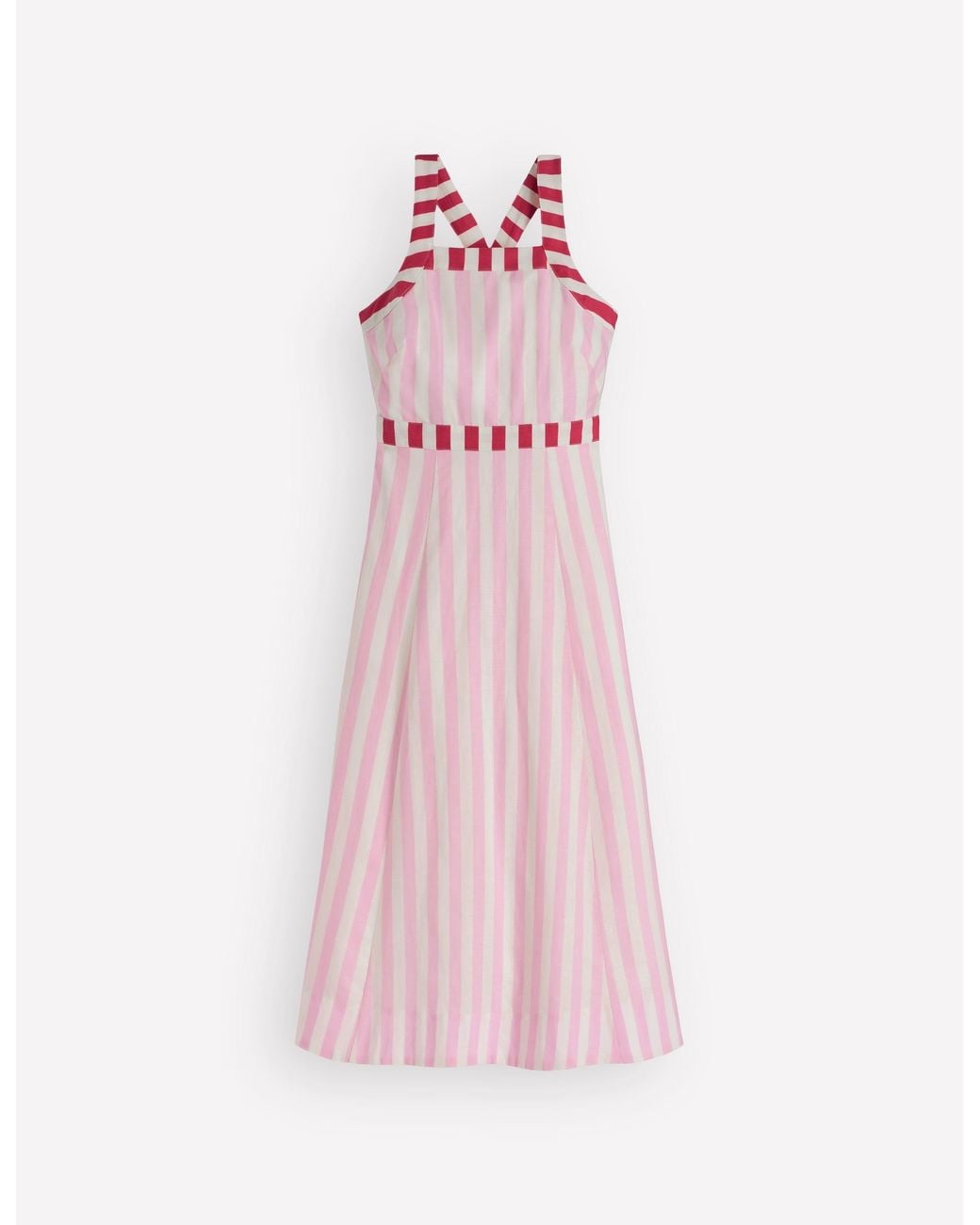 Boden Pink Cross-Back Linen Blend Dress
