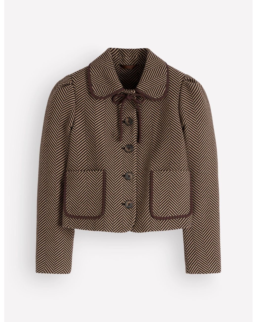 Boden Brown Branscombe Bow Jacket