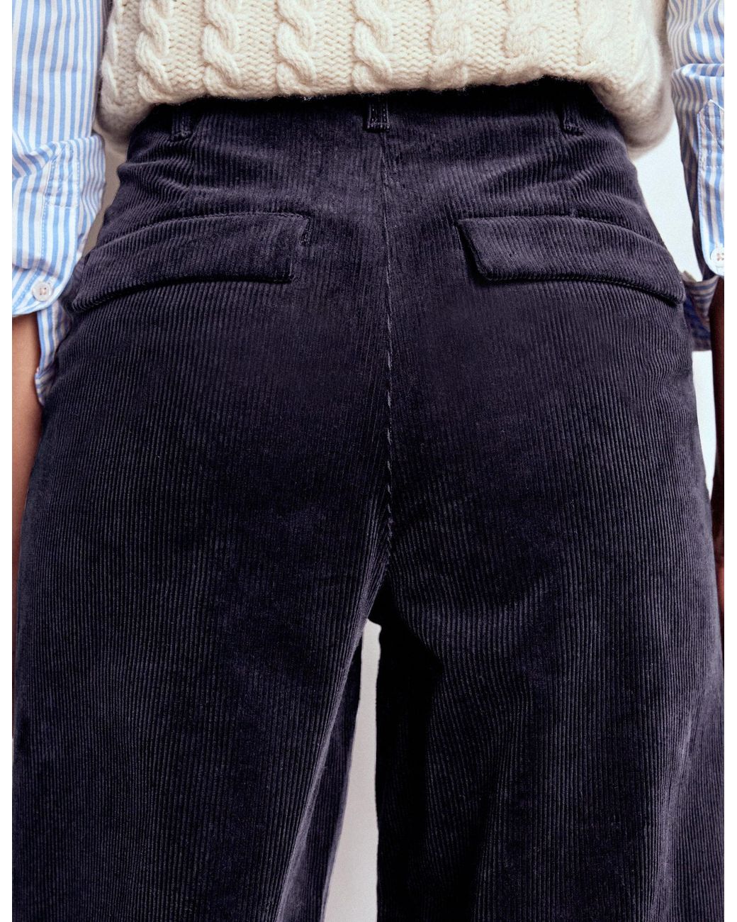 Boden White Bloomsbury Cord Trousers