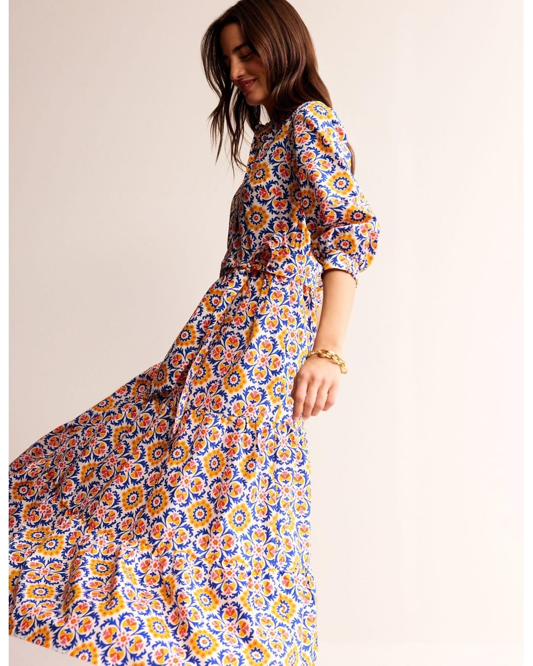 boden alba tiered cotton maxi dress Firecracker, Gardenia Swirl in White Waist Size:Waist 46 Taja crinkled-voile maxi dress date:2026-01-18-AU Midi dress tassels and some clever