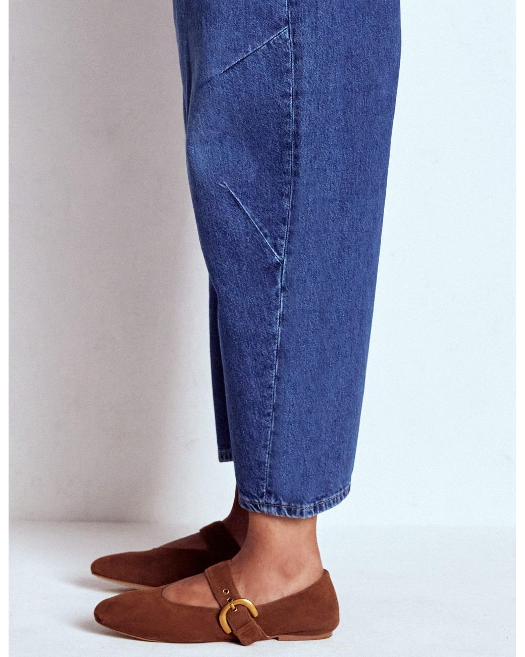 Boden Blue Barrel Leg Jeans