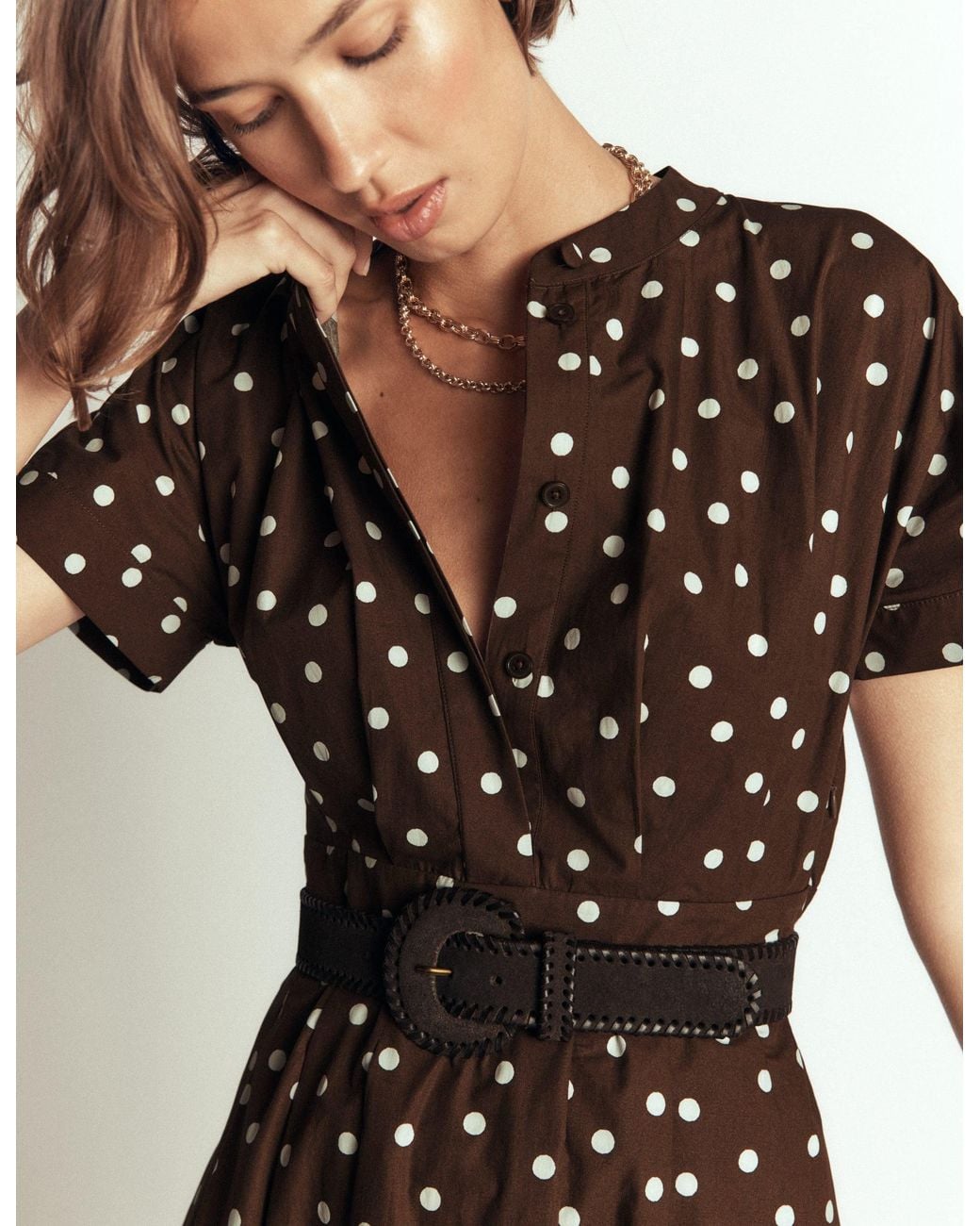 Boden Brown Grown On Sleeve Midi Dress