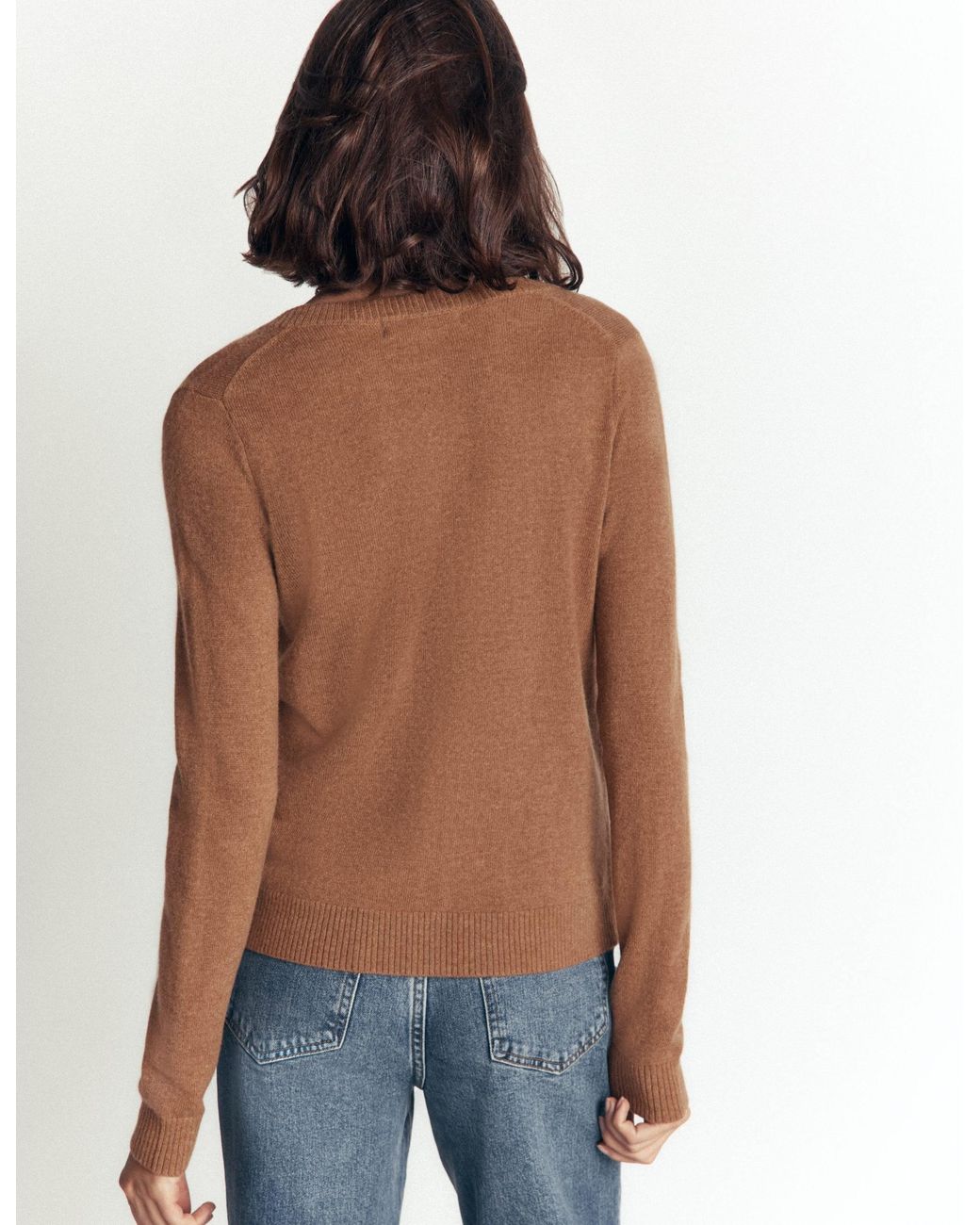 Boden Brown Elsie Cashmere Crew Cardigan