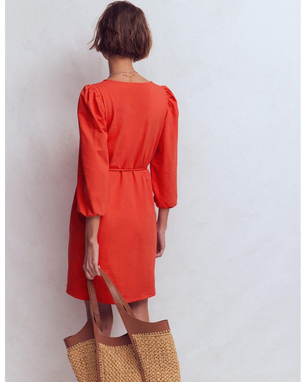Boden Red Cary V-Neck Short Dress