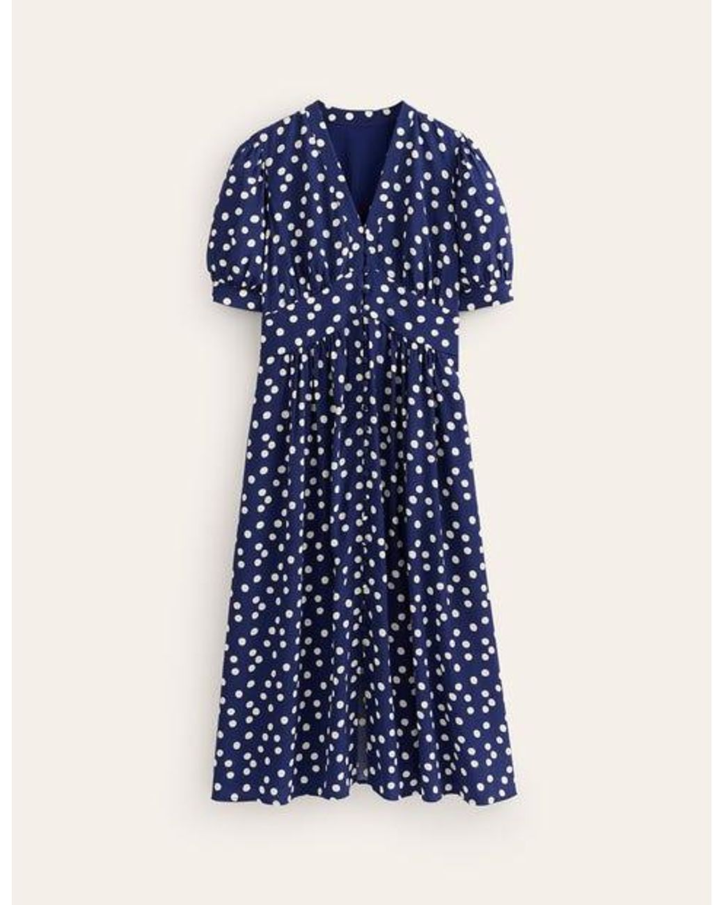 knee length dresses for ladies Lily Jersey Midi Tea Dress-Bright Blue, Botanic Blush main image 0