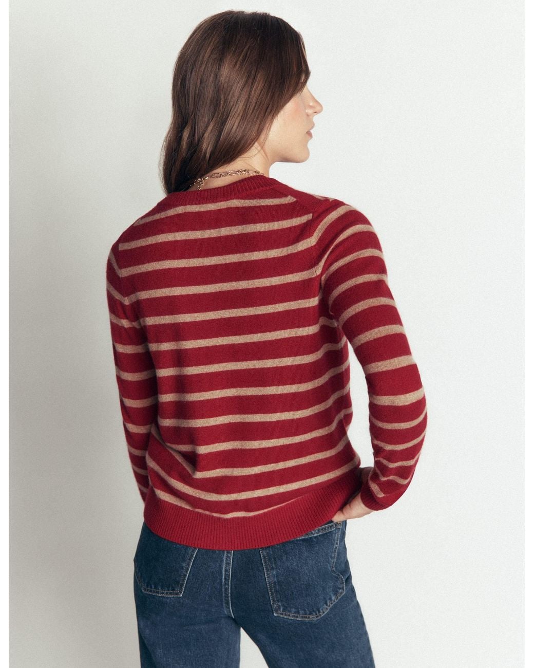 Boden Red Elsie Cashmere Crew Cardigan