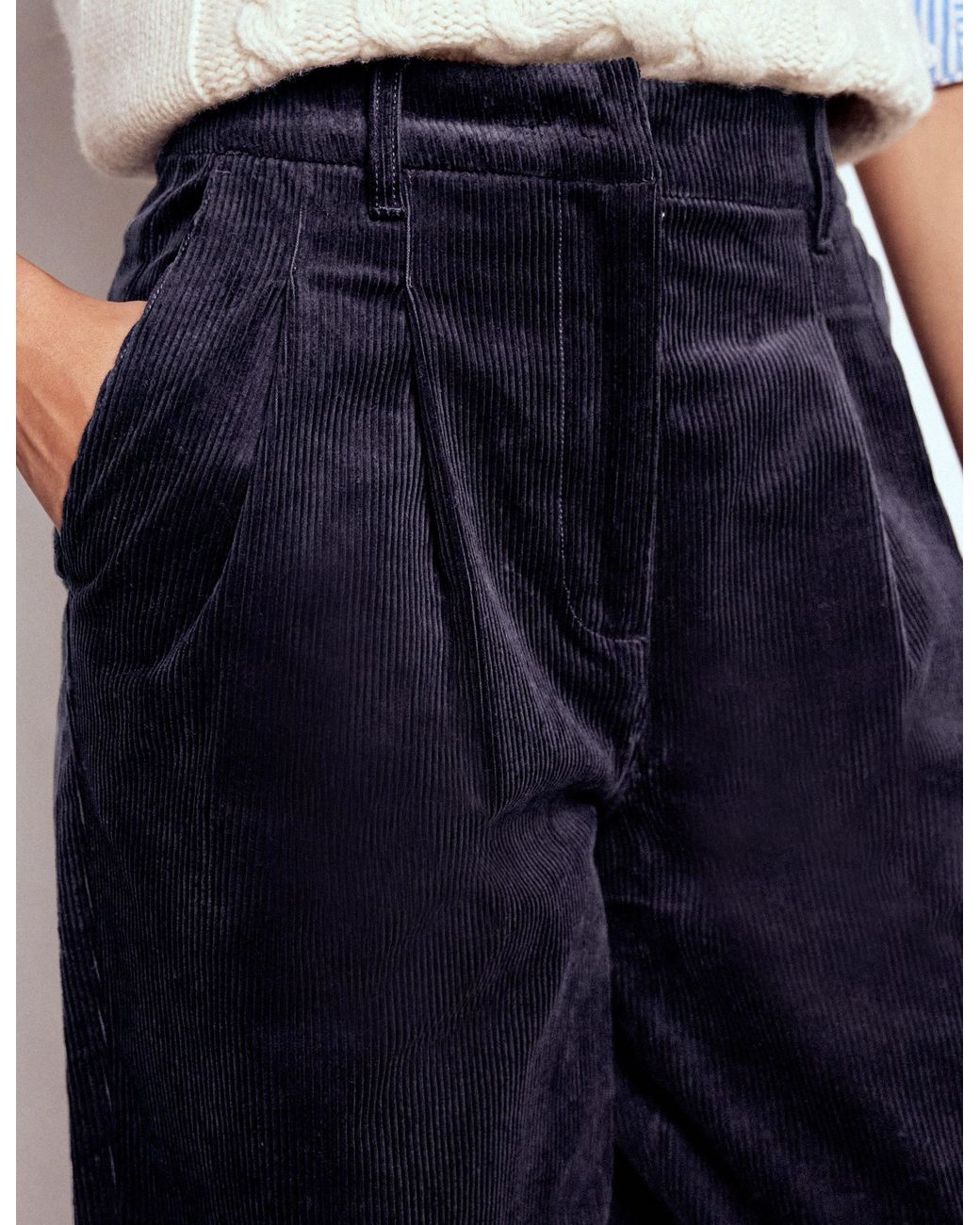 Boden White Bloomsbury Cord Trousers