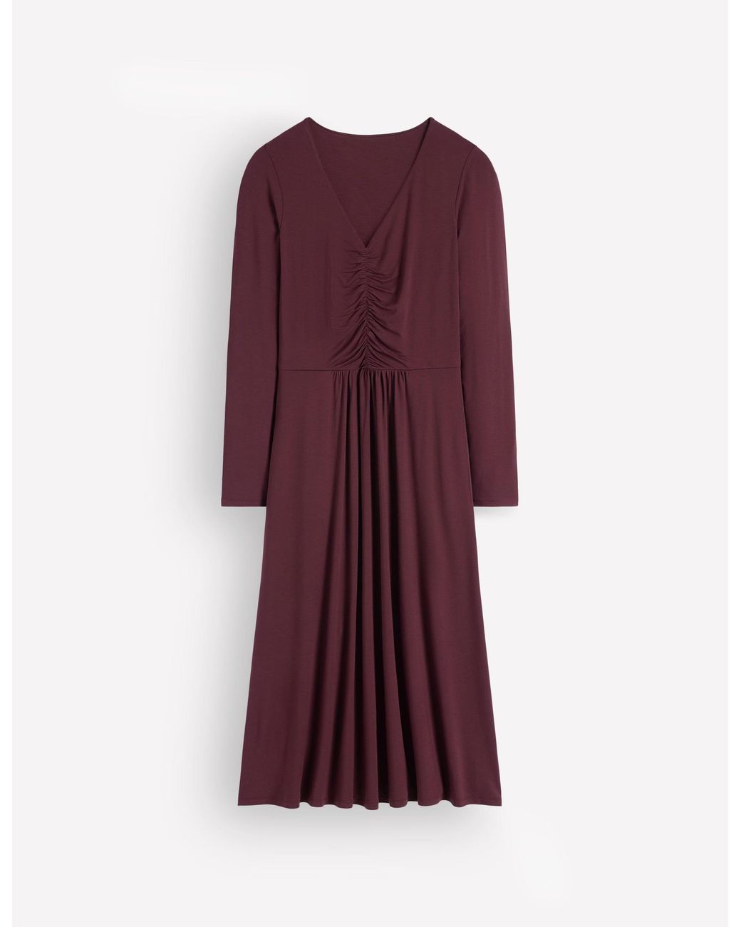 Boden Purple Jasmine Ruched Jersey Dress