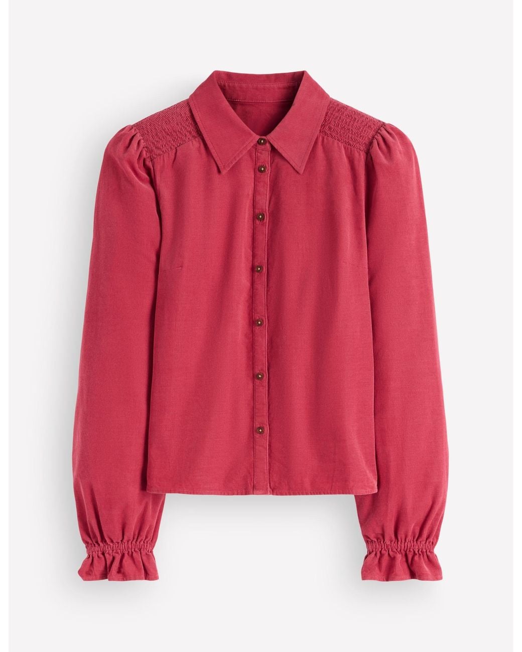 Boden Red Smock Shoulder Cord Top