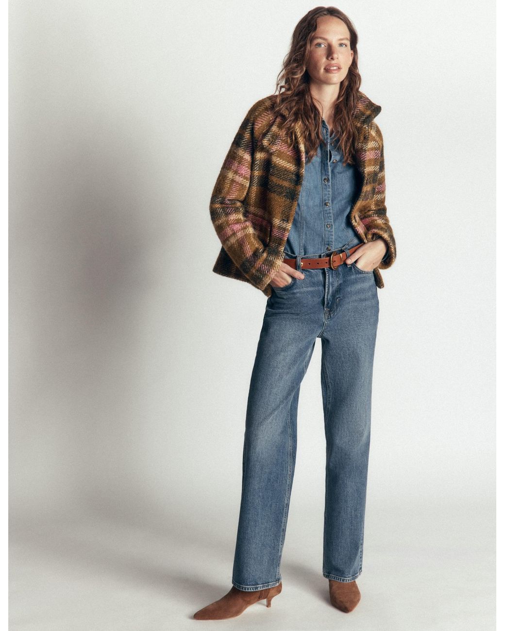 Boden Natural Short Funnel Neck Wool Coat