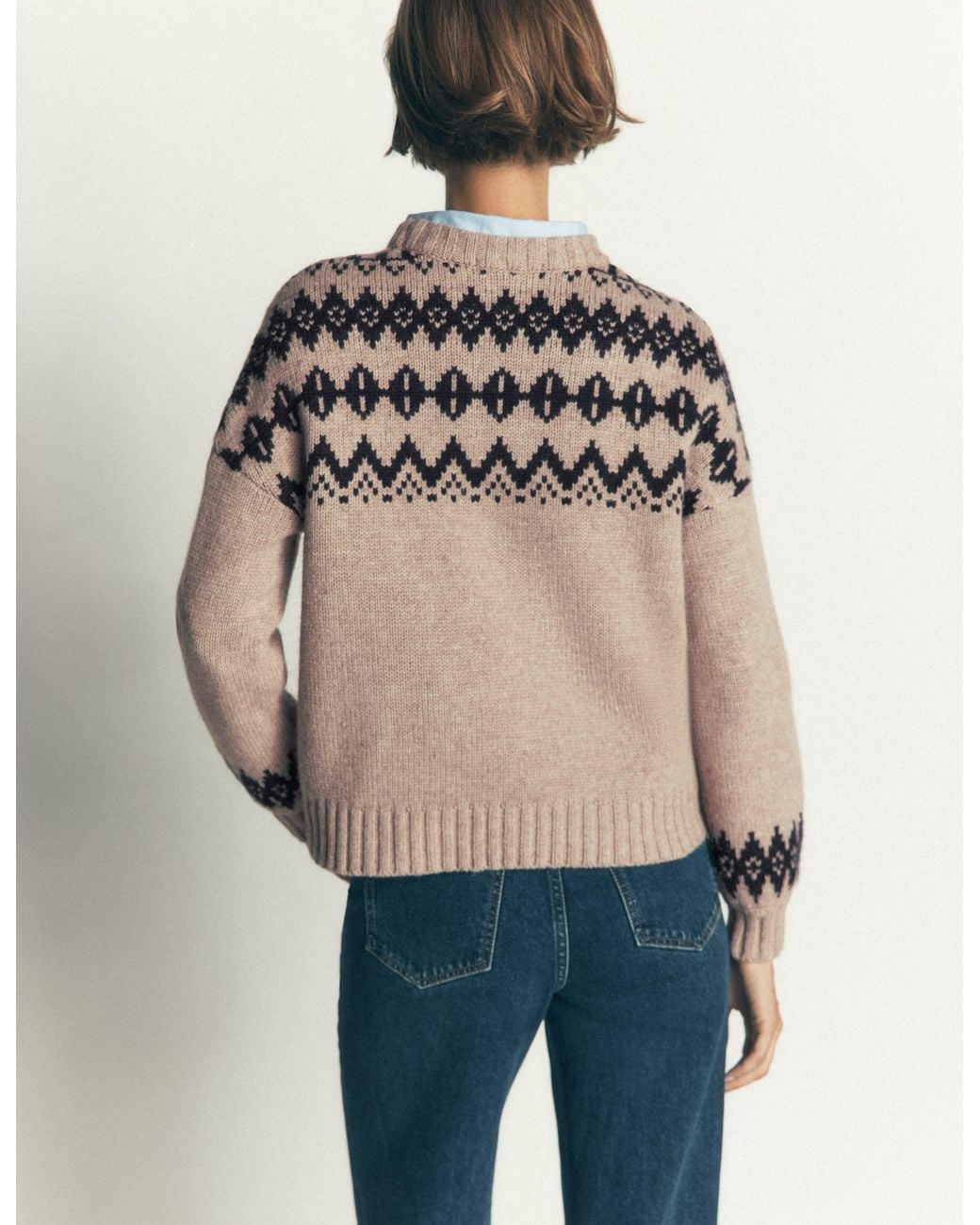 Boden Natural Chunky Fair Isle Jumper