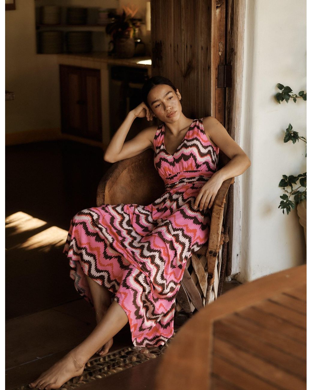 Boden Brown Elodie Jersey Maxi Dress