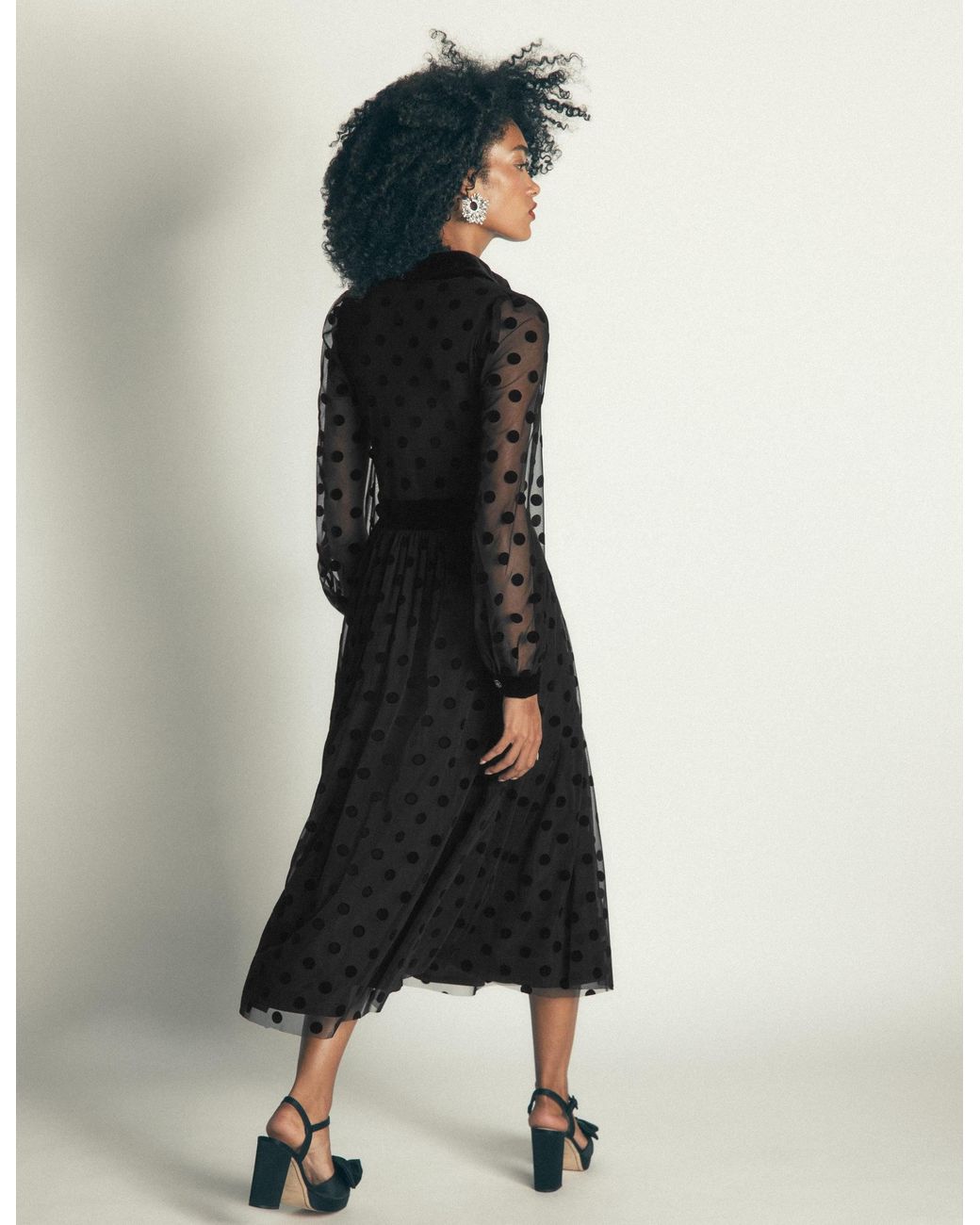 Boden Black Contrast Detail Tulle Dress