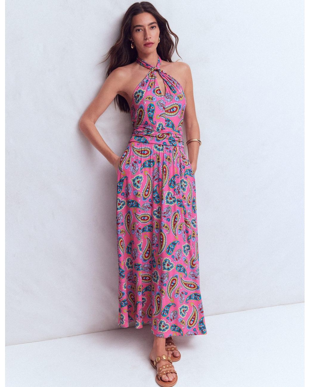 Boden Green Sydney Twist Neck Jersey Dress