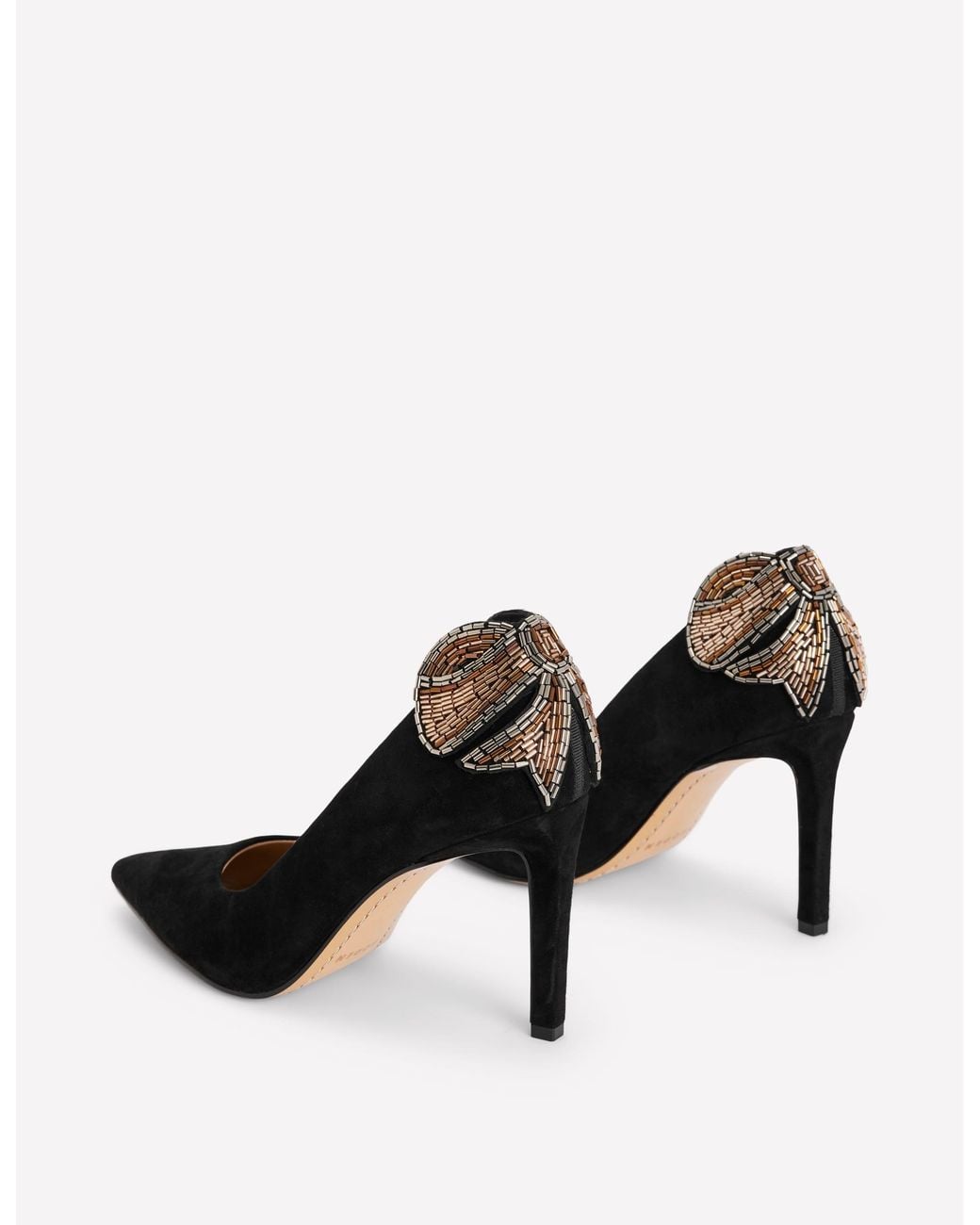 Boden Black Embellished Court Shoes