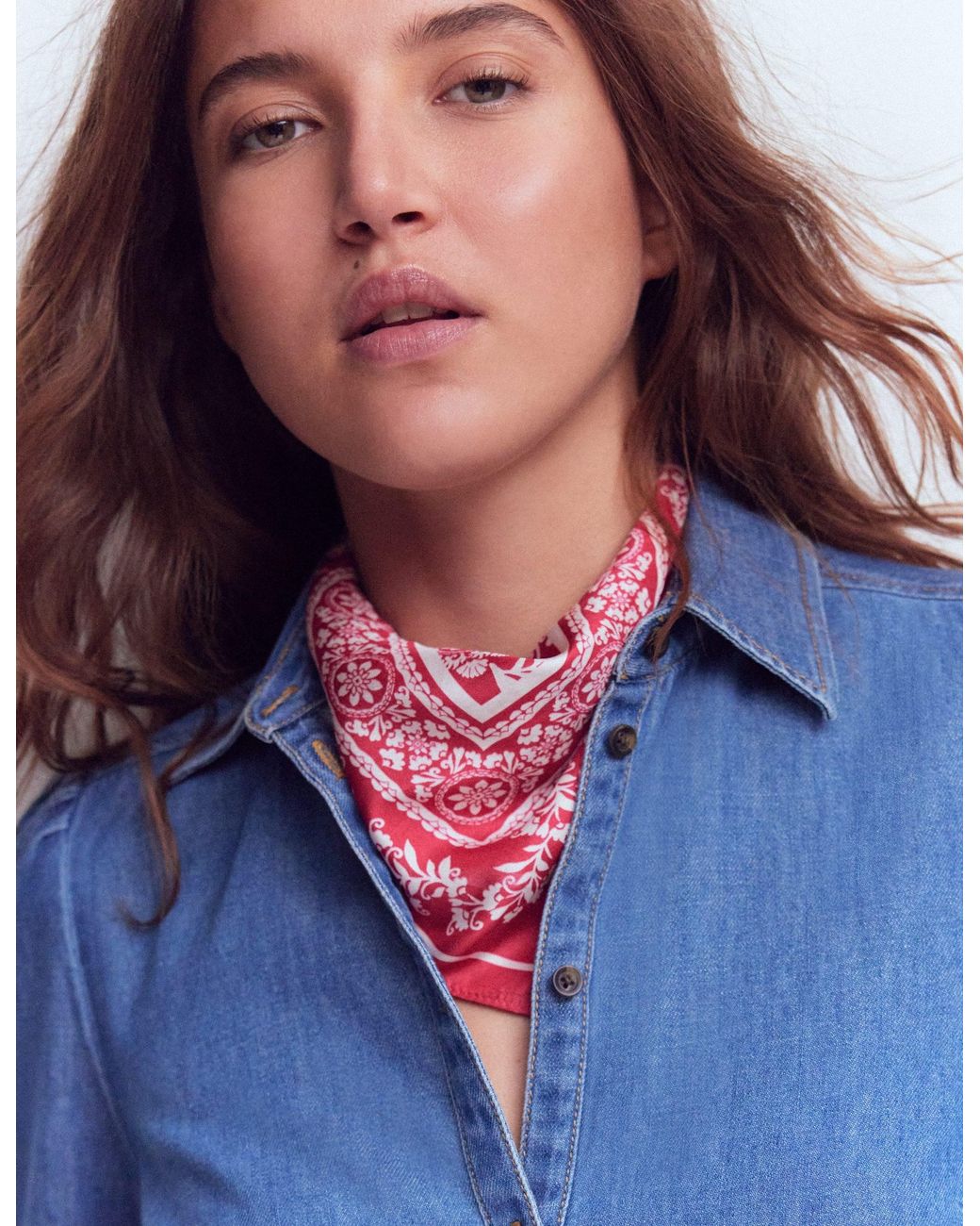 Boden Pink Elisabeth Silk Square Scarf