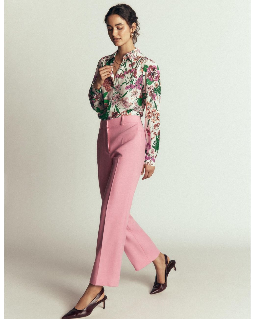 Boden White Sara Silk Shirt