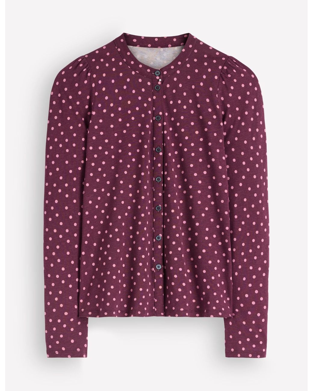 Boden Purple Supersoft Puff Sleeve Shirt