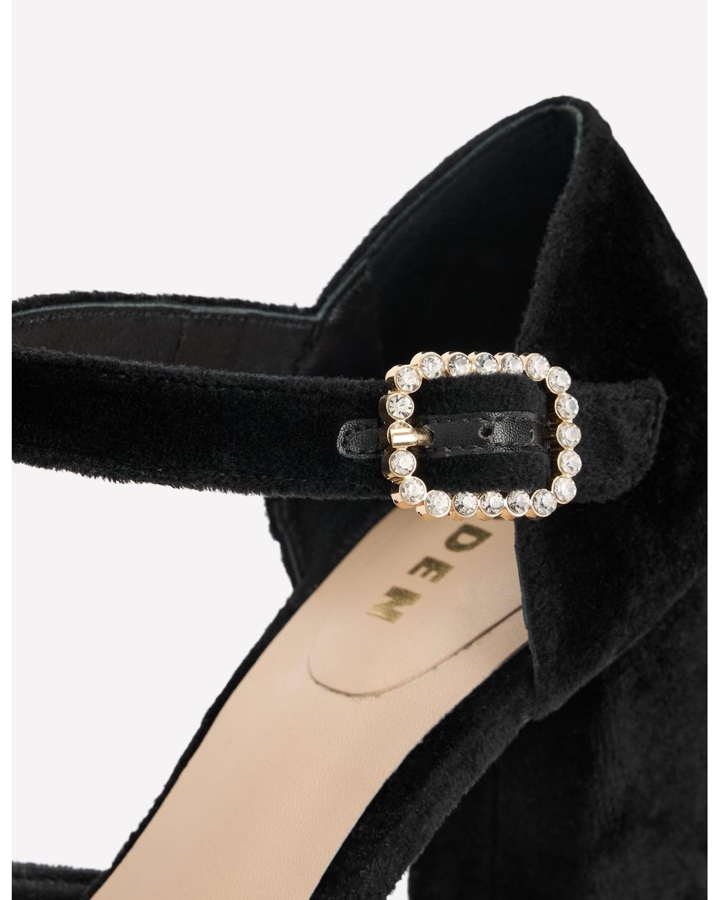 Boden Black Jewelled Buckle Platform Heels