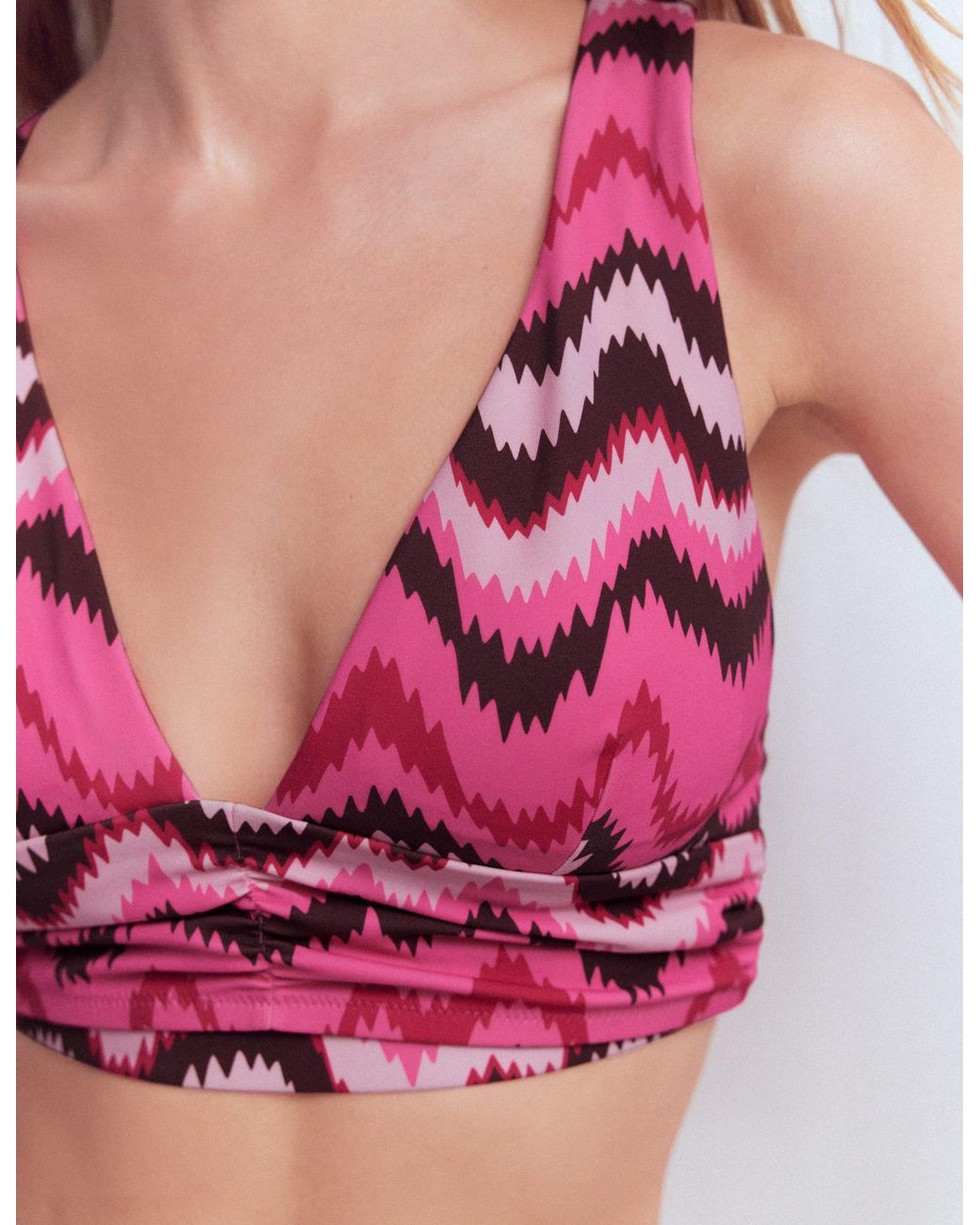 Boden Red Mykonos Deep V Bikini Top